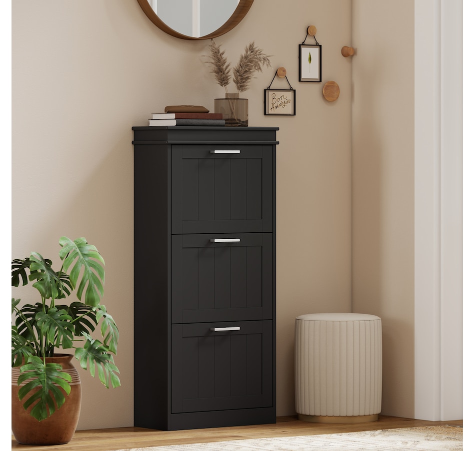 Image 929405_ALTMORE87.jpg, Product 929-405 / Price $99.99 - $139.99, HOMCOM Narrow Shoe Cabinet for Entryway with Flip Drawers Adjustable Shelf from HOMCOM on TSC.ca's Home & Garden department