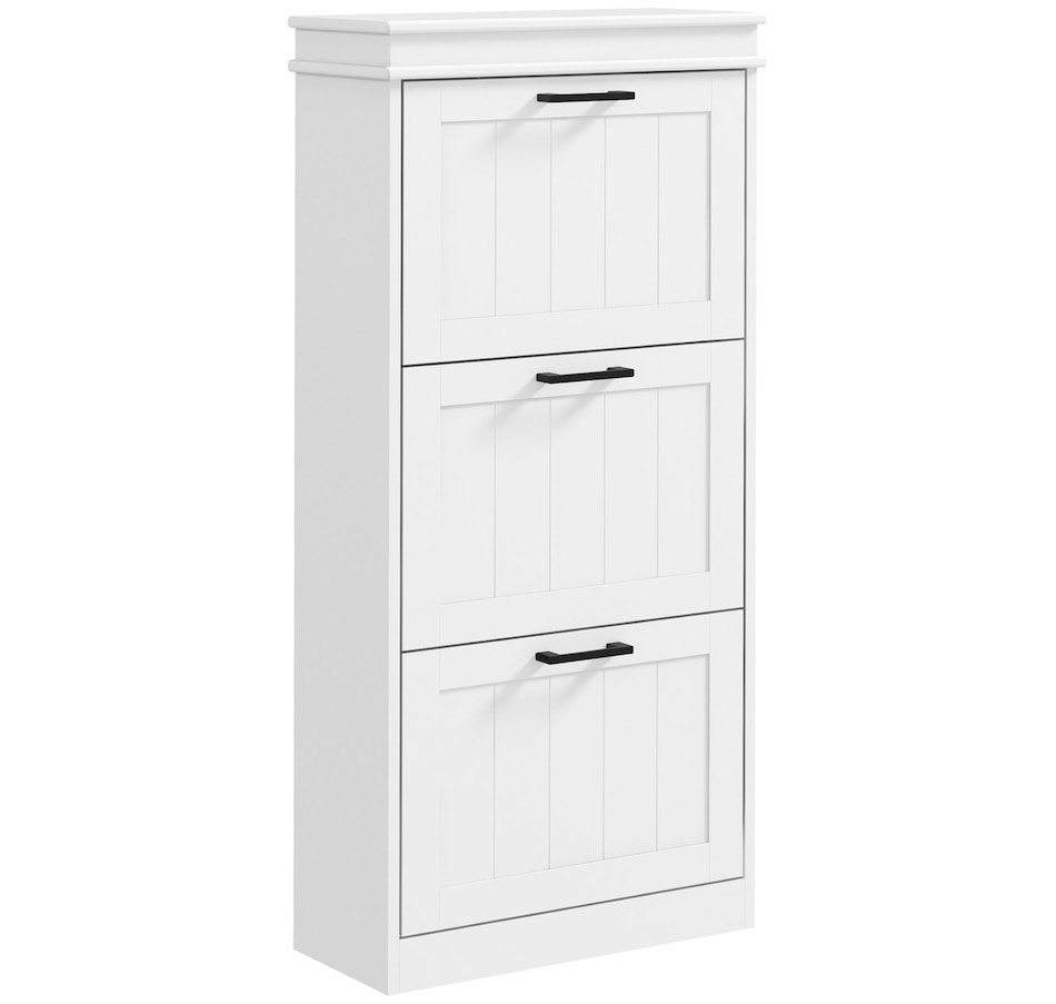 Image 929405_ST03.jpg, Product 929-405 / Price $99.99 - $139.99, HOMCOM Narrow Shoe Cabinet for Entryway with Flip Drawers Adjustable Shelf from HOMCOM on TSC.ca's Home & Garden department
