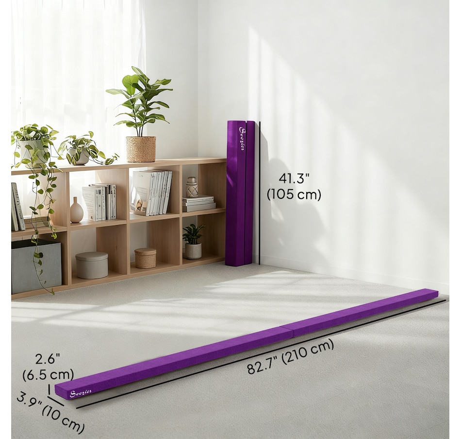 Image 929406_ALTMORE10.jpg, Product 929-406 / Price $46.99, Soozier 7FT Folding Balance Beam, Gymnastics Beam with Suede Surface from Soozier on TSC.ca's Health & Fitness department