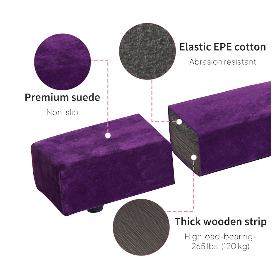 Image 929406_ALTMORE11.jpg, Product 929-406 / Price $46.99, Soozier 7FT Folding Balance Beam, Gymnastics Beam with Suede Surface from Soozier on TSC.ca's Health & Fitness department