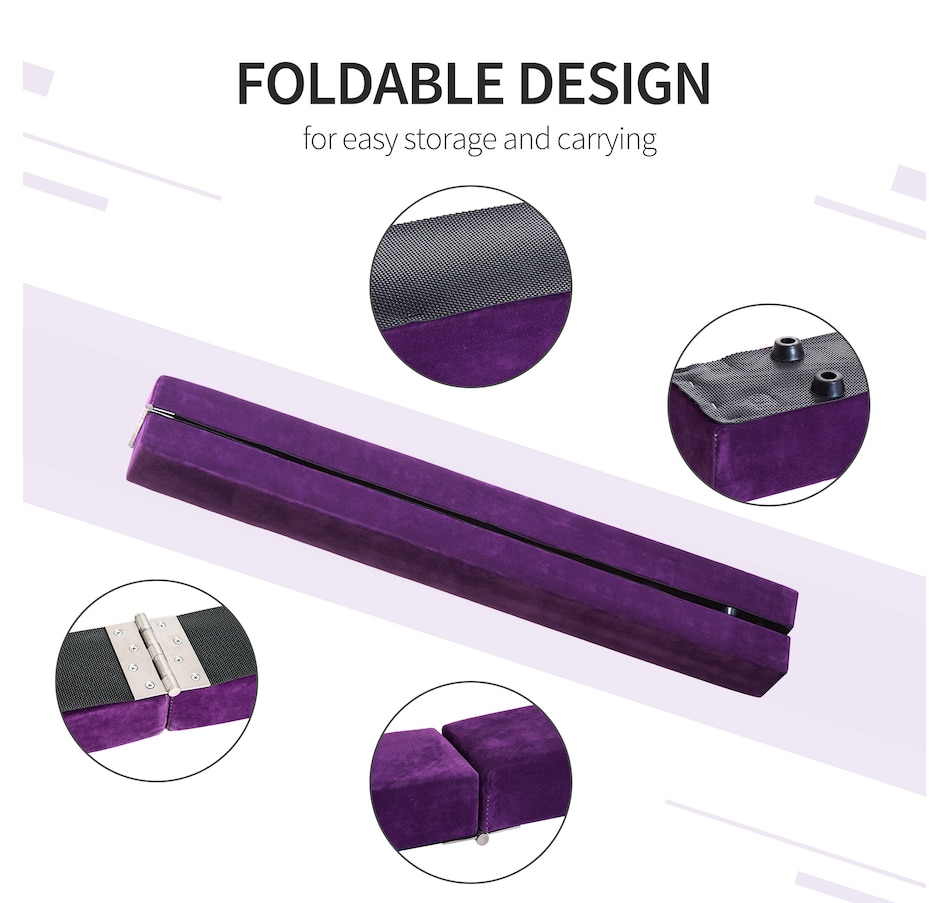 Image 929406_ALTMORE12.jpg, Product 929-406 / Price $46.99, Soozier 7FT Folding Balance Beam, Gymnastics Beam with Suede Surface from Soozier on TSC.ca's Health & Fitness department