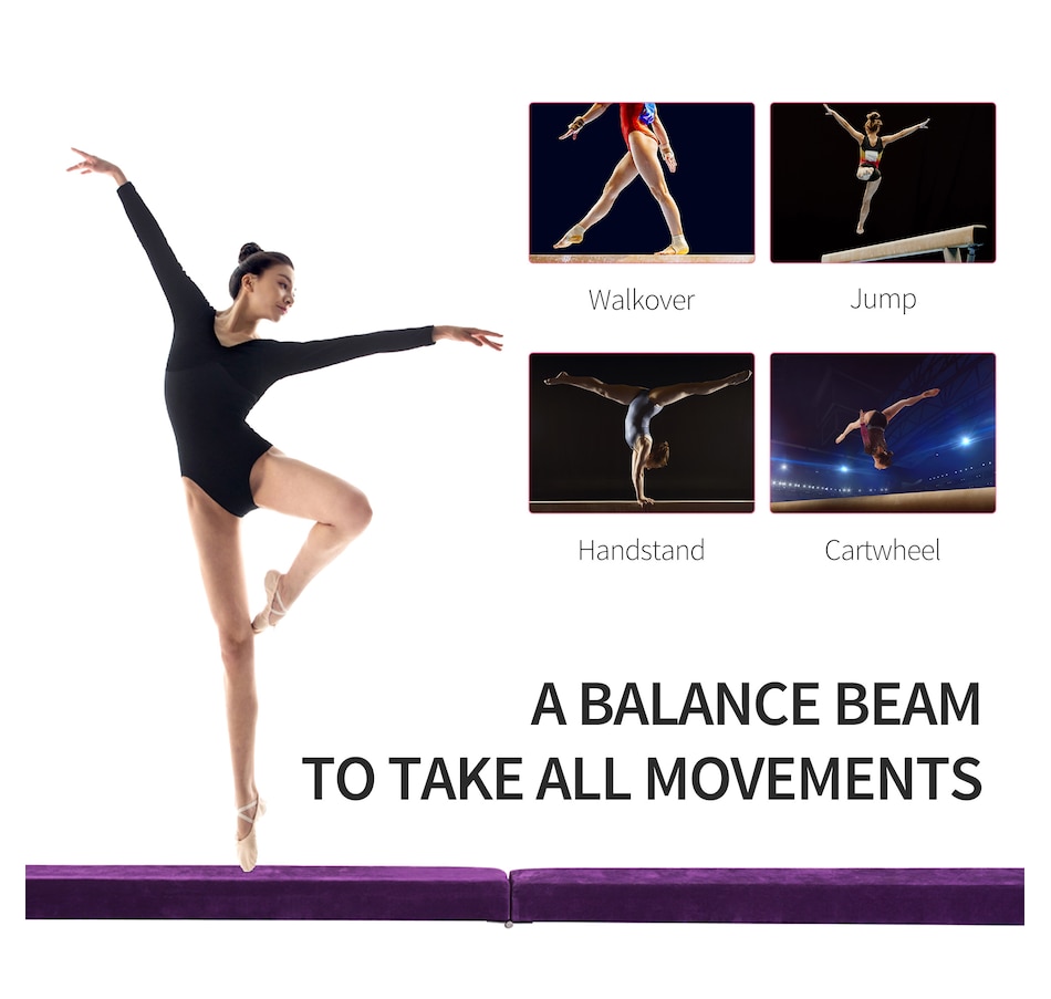 Image 929406_ALTMORE14.jpg, Product 929-406 / Price $46.99, Soozier 7FT Folding Balance Beam, Gymnastics Beam with Suede Surface from Soozier on TSC.ca's Health & Fitness department