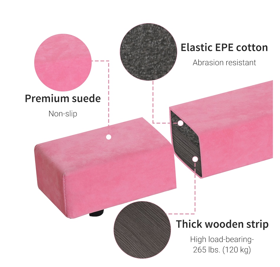 Image 929406_ALTMORE3.jpg, Product 929-406 / Price $46.99, Soozier 7FT Folding Balance Beam, Gymnastics Beam with Suede Surface from Soozier on TSC.ca's Health & Fitness department