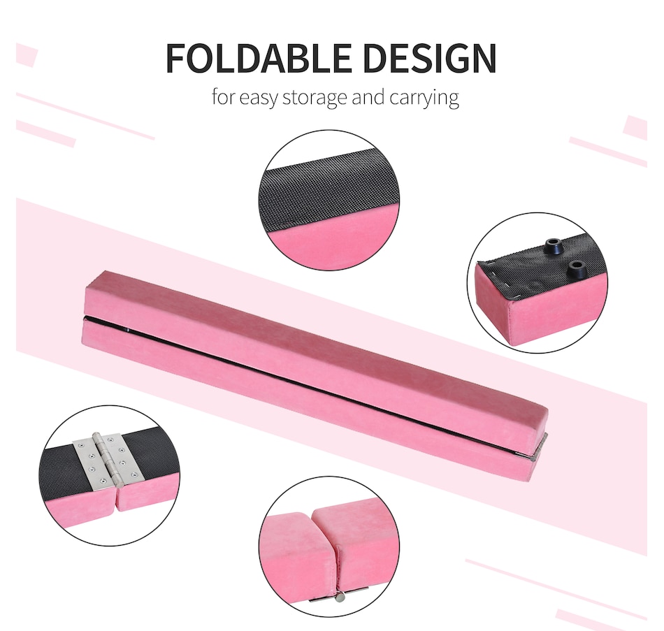 Image 929406_ALTMORE4.jpg, Product 929-406 / Price $46.99, Soozier 7FT Folding Balance Beam, Gymnastics Beam with Suede Surface from Soozier on TSC.ca's Health & Fitness department