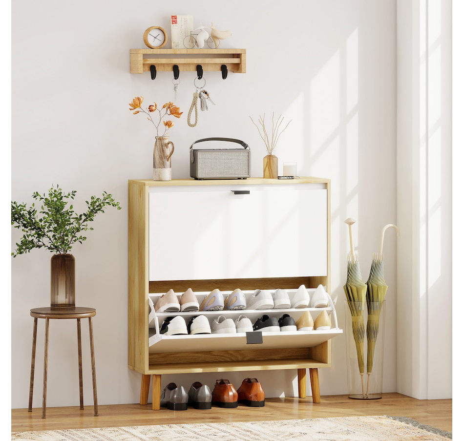 Image 929410_ALTMORE1.jpg, Product 929-410 / Price $129.99 - $169.99, HOMCOM Narrow Shoe Cabinet, Shoe Storage Cabinet, White from HOMCOM on TSC.ca's Home & Garden department
