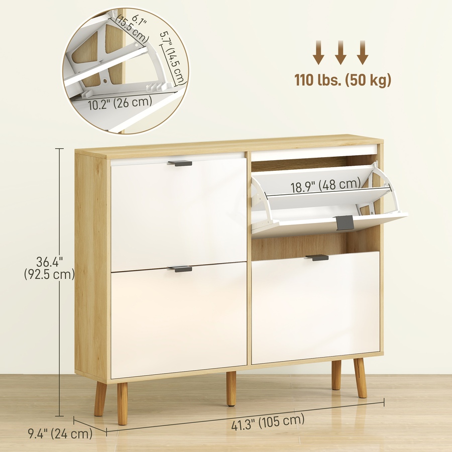 Image 929410_ALTMORE10.jpg, Product 929-410 / Price $129.99 - $169.99, HOMCOM Narrow Shoe Cabinet, Shoe Storage Cabinet, White from HOMCOM on TSC.ca's Home & Garden department