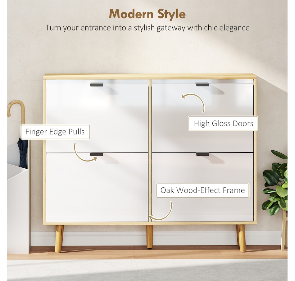 Image 929410_ALTMORE11.jpg, Product 929-410 / Price $129.99 - $169.99, HOMCOM Narrow Shoe Cabinet, Shoe Storage Cabinet, White from HOMCOM on TSC.ca's Home & Garden department