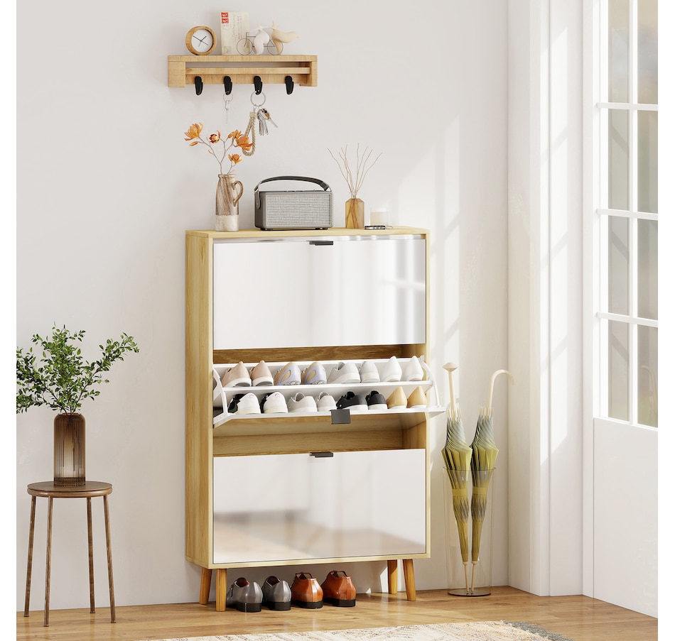 Image 929410_ALTMORE17.jpg, Product 929-410 / Price $129.99 - $169.99, HOMCOM Narrow Shoe Cabinet, Shoe Storage Cabinet, White from HOMCOM on TSC.ca's Home & Garden department