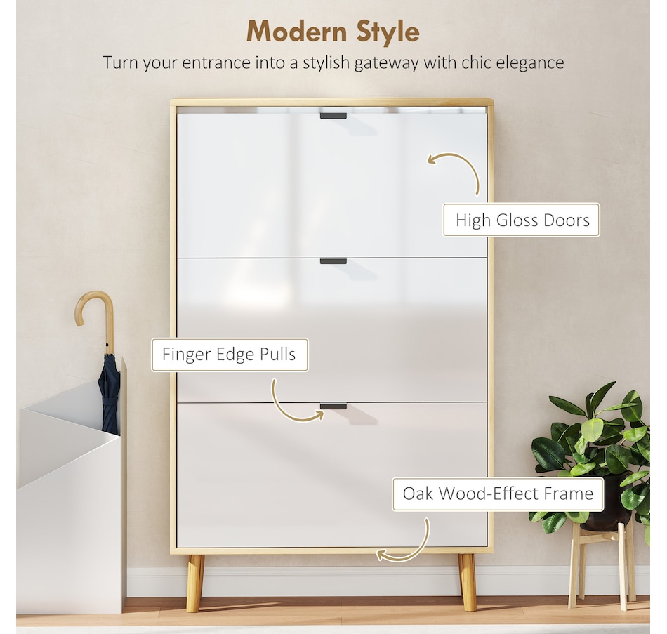 Image 929410_ALTMORE19.jpg, Product 929-410 / Price $129.99 - $169.99, HOMCOM Narrow Shoe Cabinet, Shoe Storage Cabinet, White from HOMCOM on TSC.ca's Home & Garden department