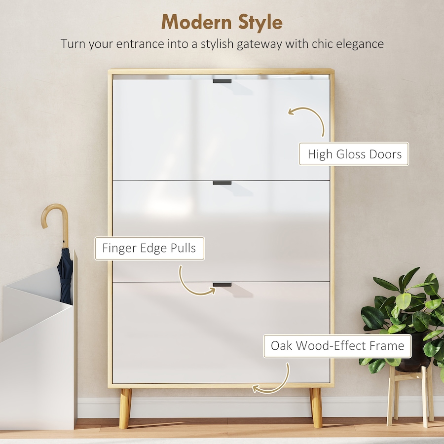 Image 929410_ALTMORE19.jpg, Product 929-410 / Price $129.99 - $169.99, HOMCOM Narrow Shoe Cabinet, Shoe Storage Cabinet, White from HOMCOM on TSC.ca's Home & Garden department