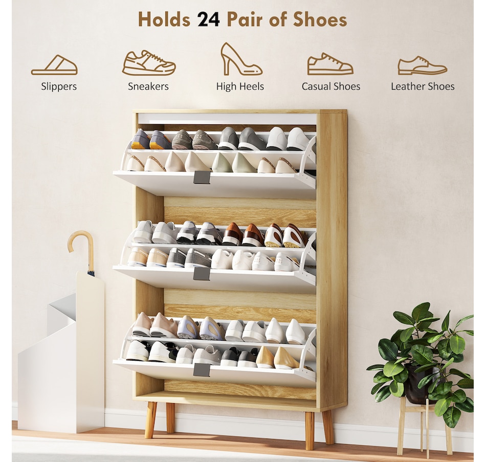 Image 929410_ALTMORE20.jpg, Product 929-410 / Price $129.99 - $169.99, HOMCOM Narrow Shoe Cabinet, Shoe Storage Cabinet, White from HOMCOM on TSC.ca's Home & Garden department