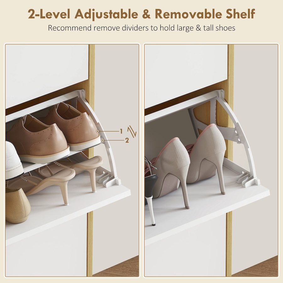 Image 929410_ALTMORE21.jpg, Product 929-410 / Price $129.99 - $169.99, HOMCOM Narrow Shoe Cabinet, Shoe Storage Cabinet, White from HOMCOM on TSC.ca's Home & Garden department