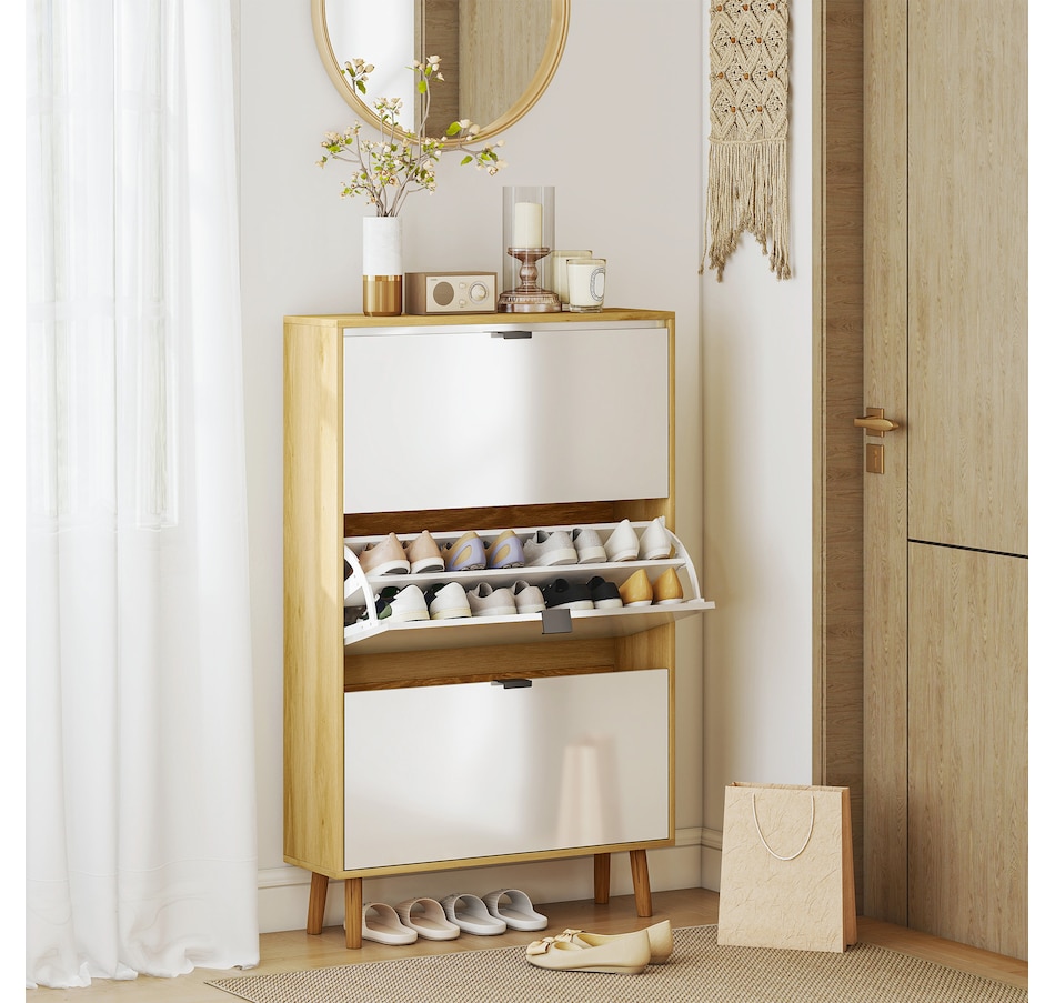 Image 929410_ALTMORE23.jpg, Product 929-410 / Price $129.99 - $169.99, HOMCOM Narrow Shoe Cabinet, Shoe Storage Cabinet, White from HOMCOM on TSC.ca's Home & Garden department