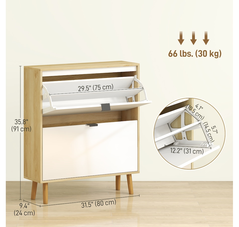 Image 929410_ALTMORE25.jpg, Product 929-410 / Price $129.99 - $169.99, HOMCOM Narrow Shoe Cabinet, Shoe Storage Cabinet, White from HOMCOM on TSC.ca's Home & Garden department