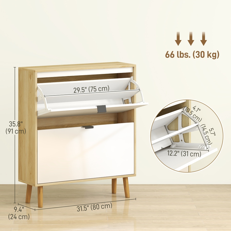 Image 929410_ALTMORE25.jpg, Product 929-410 / Price $129.99 - $169.99, HOMCOM Narrow Shoe Cabinet, Shoe Storage Cabinet, White from HOMCOM on TSC.ca's Home & Garden department
