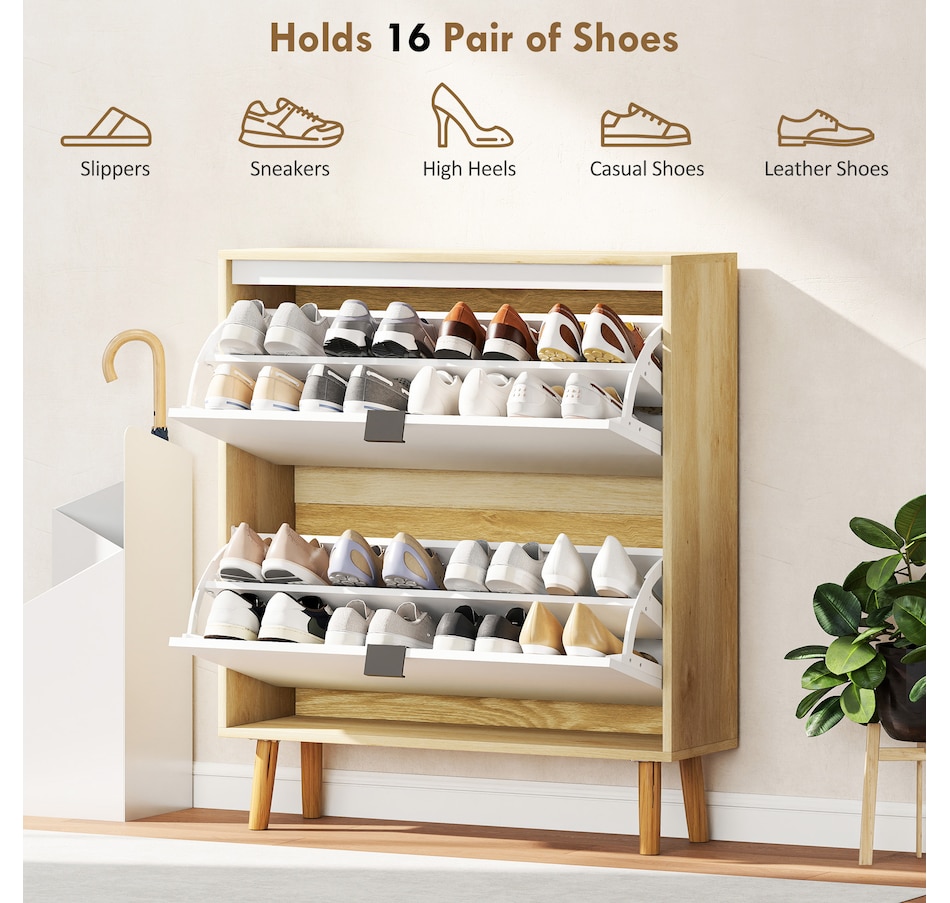 Image 929410_ALTMORE4.jpg, Product 929-410 / Price $129.99 - $169.99, HOMCOM Narrow Shoe Cabinet, Shoe Storage Cabinet, White from HOMCOM on TSC.ca's Home & Garden department