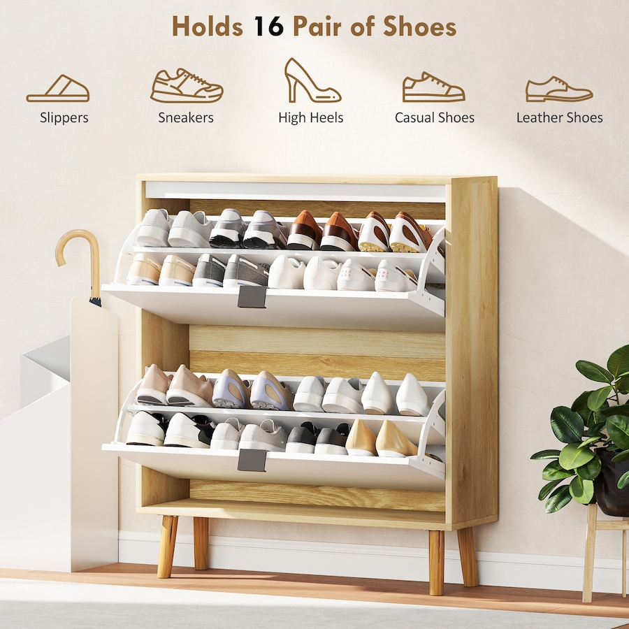 Image 929410_ALTMORE4.jpg, Product 929-410 / Price $129.99 - $169.99, HOMCOM Narrow Shoe Cabinet, Shoe Storage Cabinet, White from HOMCOM on TSC.ca's Home & Garden department
