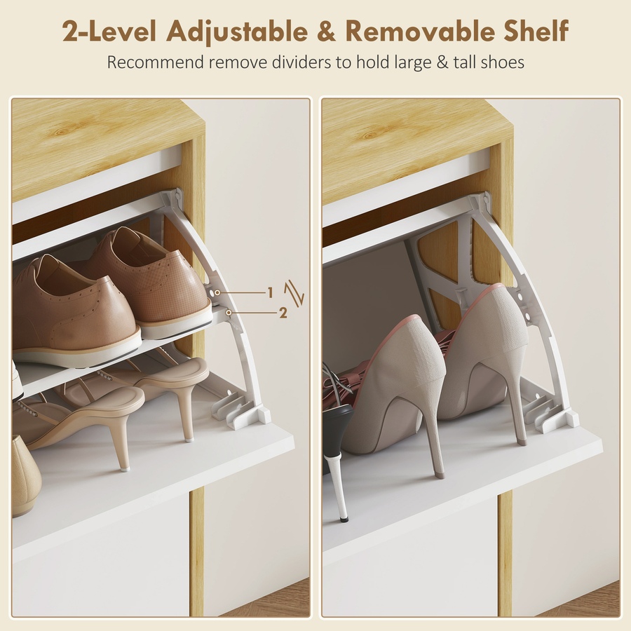 Image 929410_ALTMORE5.jpg, Product 929-410 / Price $129.99 - $169.99, HOMCOM Narrow Shoe Cabinet, Shoe Storage Cabinet, White from HOMCOM on TSC.ca's Home & Garden department