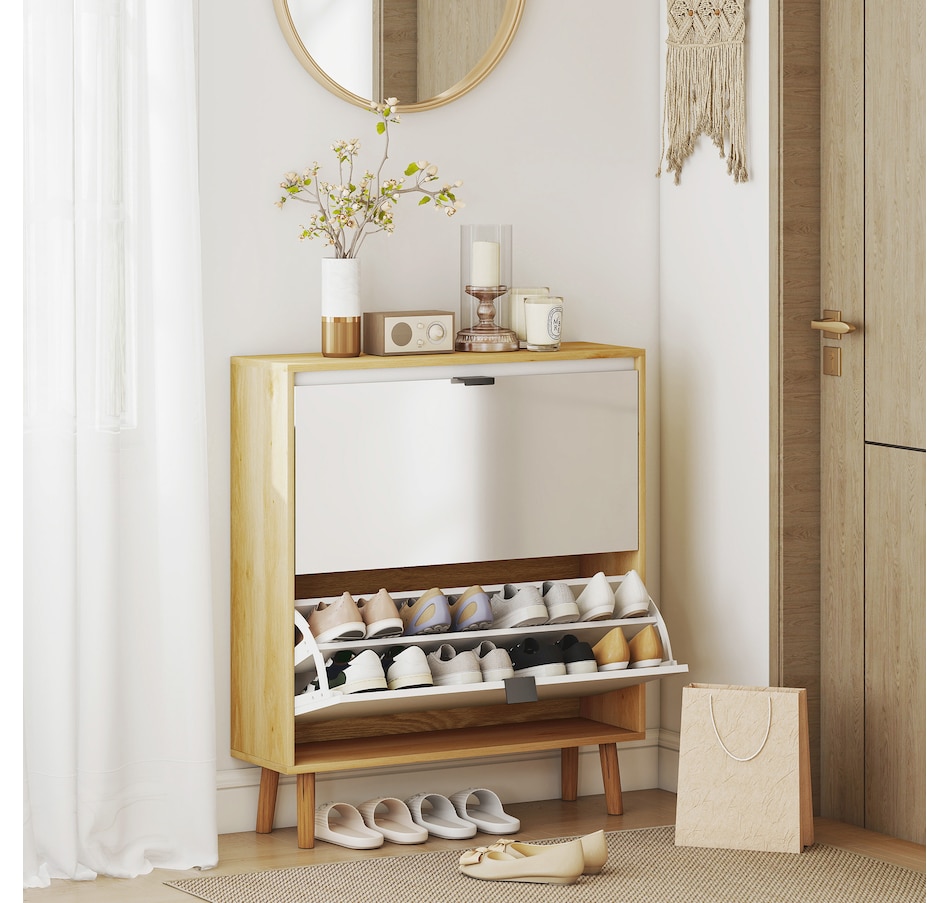 Image 929410_ALTMORE7.jpg, Product 929-410 / Price $129.99 - $169.99, HOMCOM Narrow Shoe Cabinet, Shoe Storage Cabinet, White from HOMCOM on TSC.ca's Home & Garden department