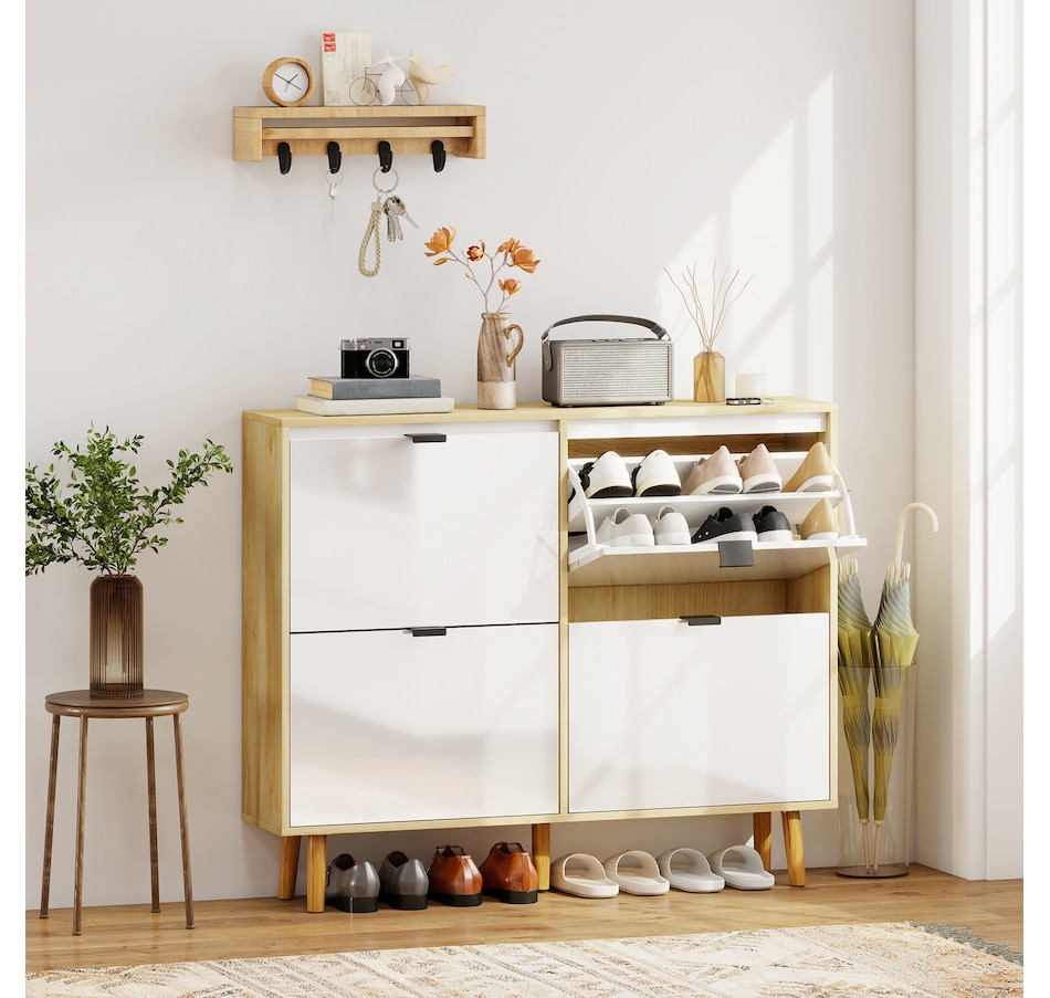 Image 929410_ALTMORE9.jpg, Product 929-410 / Price $129.99 - $169.99, HOMCOM Narrow Shoe Cabinet, Shoe Storage Cabinet, White from HOMCOM on TSC.ca's Home & Garden department