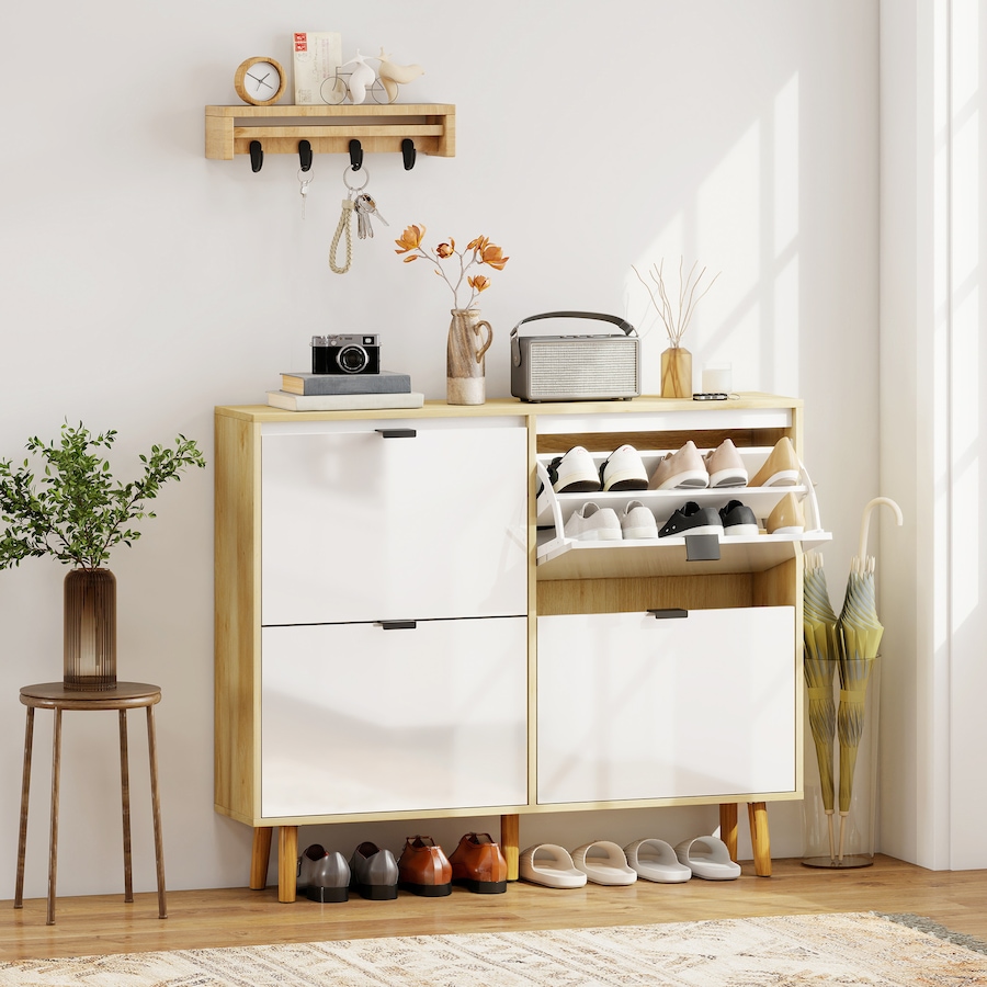 Image 929410_ALTMORE9.jpg, Product 929-410 / Price $129.99 - $169.99, HOMCOM Narrow Shoe Cabinet, Shoe Storage Cabinet, White from HOMCOM on TSC.ca's Home & Garden department