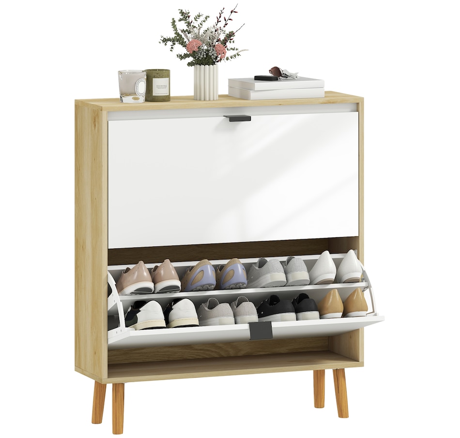 Image 929410_ST01.jpg, Product 929-410 / Price $129.99 - $169.99, HOMCOM Narrow Shoe Cabinet, Shoe Storage Cabinet, White from HOMCOM on TSC.ca's Home & Garden department
