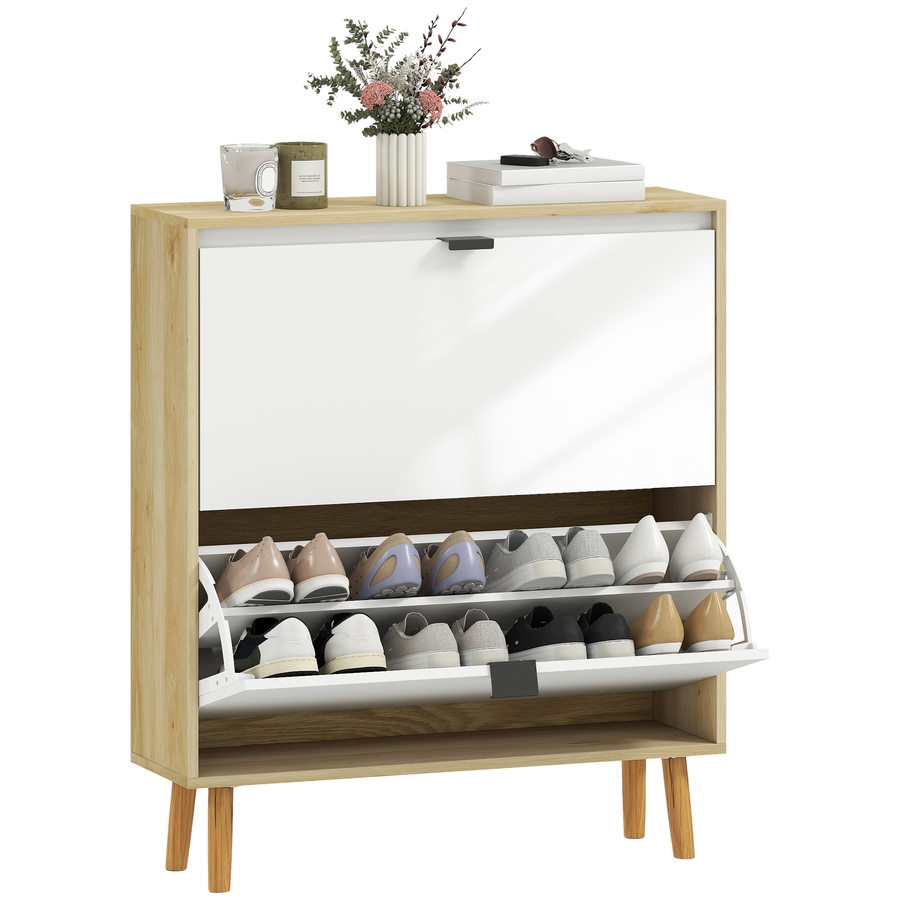 Image 929410_ST01.jpg, Product 929-410 / Price $129.99 - $169.99, HOMCOM Narrow Shoe Cabinet, Shoe Storage Cabinet, White from HOMCOM on TSC.ca's Home & Garden department