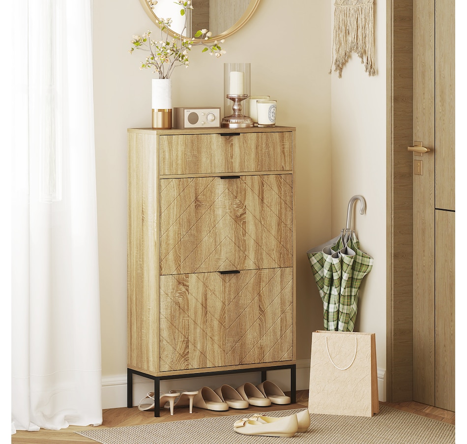 Image 929414_ALTMORE1.jpg, Product 929-414 / Price $129.99 - $139.99, HOMCOM Modern Slim Shoe Cabinet with Flip Drawers, Shoe Storage Cabinet for Entryway, Hallway from HOMCOM on TSC.ca's Home & Garden department