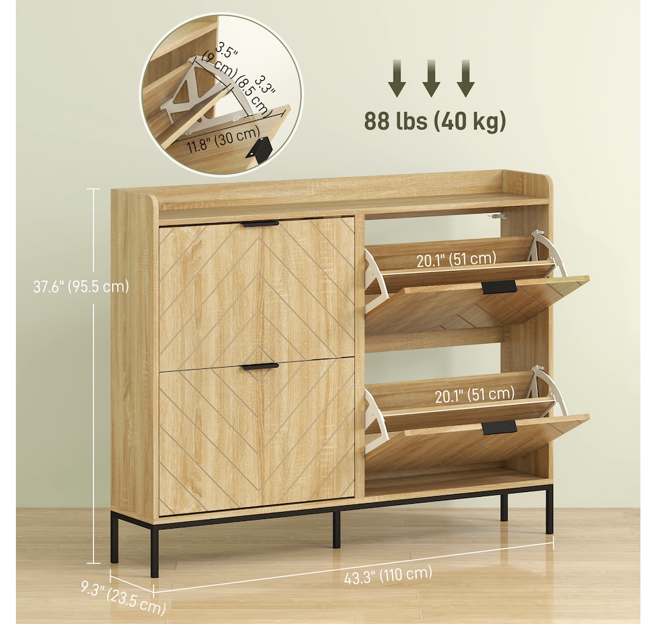Image 929414_ALTMORE10.jpg, Product 929-414 / Price $129.99 - $139.99, HOMCOM Modern Slim Shoe Cabinet with Flip Drawers, Shoe Storage Cabinet for Entryway, Hallway from HOMCOM on TSC.ca's Home & Garden department