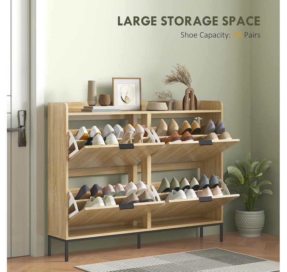 Image 929414_ALTMORE11.jpg, Product 929-414 / Price $129.99 - $139.99, HOMCOM Modern Slim Shoe Cabinet with Flip Drawers, Shoe Storage Cabinet for Entryway, Hallway from HOMCOM on TSC.ca's Home & Garden department