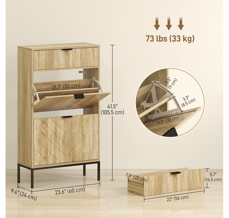 Image 929414_ALTMORE2.jpg, Product 929-414 / Price $129.99 - $139.99, HOMCOM Modern Slim Shoe Cabinet with Flip Drawers, Shoe Storage Cabinet for Entryway, Hallway from HOMCOM on TSC.ca's Home & Garden department