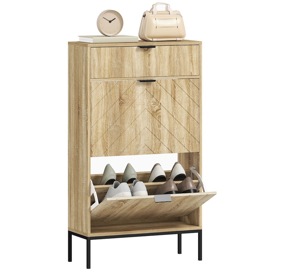 Image 929414_ST01.jpg, Product 929-414 / Price $129.99 - $139.99, HOMCOM Modern Slim Shoe Cabinet with Flip Drawers, Shoe Storage Cabinet for Entryway, Hallway from HOMCOM on TSC.ca's Home & Garden department