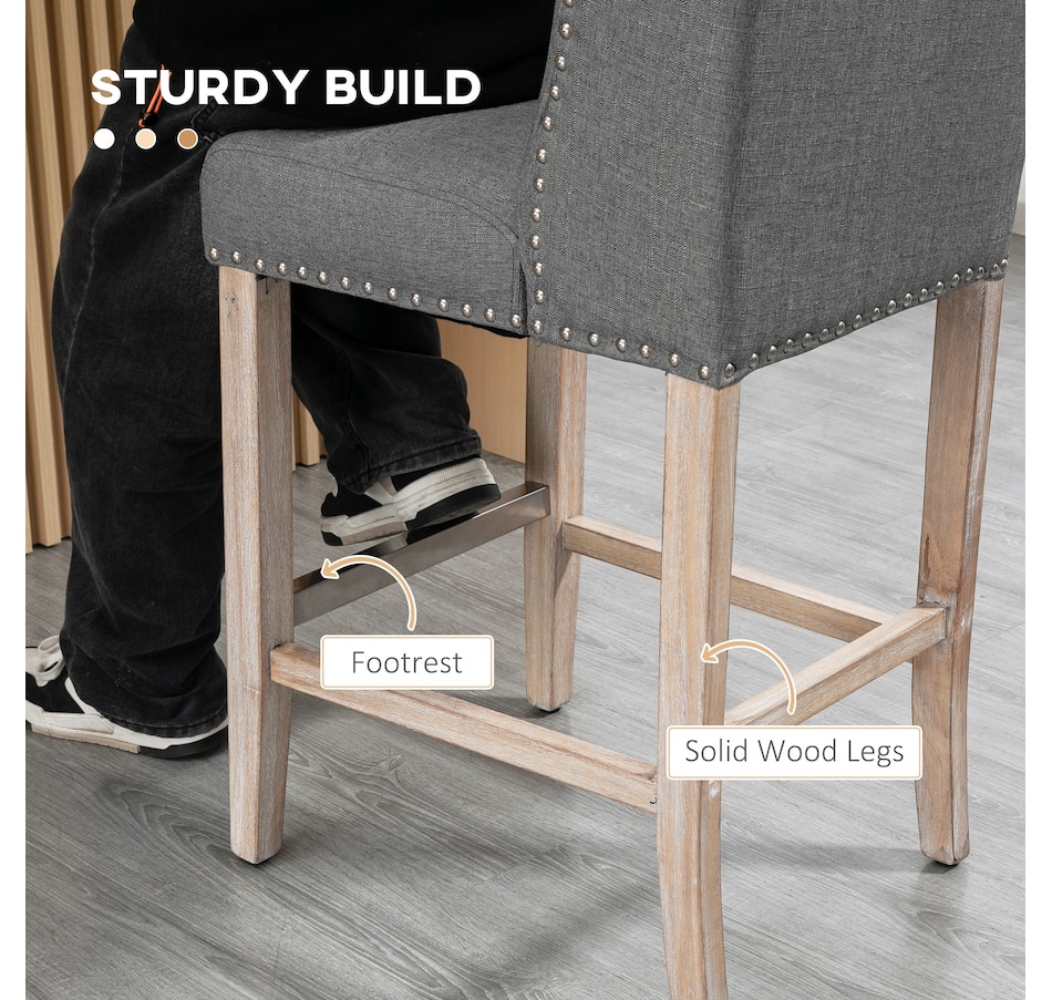 Image 929419_ALTMORE19.jpg, Product 929-419 / Price $254.99 - $359.99, HOMCOM Counter Height Bar Stools Set of 2, Upholstered Bar Chairs from HOMCOM on TSC.ca's Home & Garden department