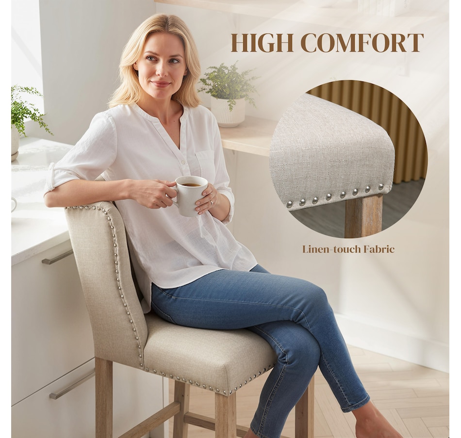 Image 929419_ALTMORE27.jpg, Product 929-419 / Price $254.99 - $359.99, HOMCOM Counter Height Bar Stools Set of 2, Upholstered Bar Chairs from HOMCOM on TSC.ca's Home & Garden department