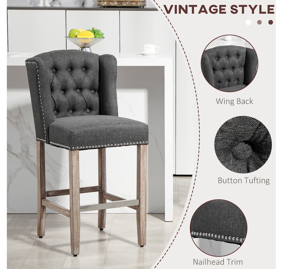 Image 929419_ALTMORE3.jpg, Product 929-419 / Price $254.99 - $359.99, HOMCOM Counter Height Bar Stools Set of 2, Upholstered Bar Chairs from HOMCOM on TSC.ca's Home & Garden department