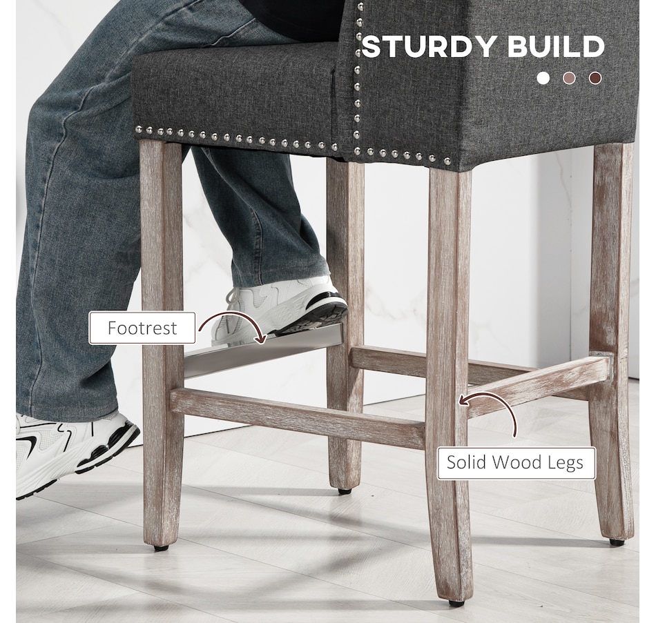 Image 929419_ALTMORE4.jpg, Product 929-419 / Price $254.99 - $359.99, HOMCOM Counter Height Bar Stools Set of 2, Upholstered Bar Chairs from HOMCOM on TSC.ca's Home & Garden department