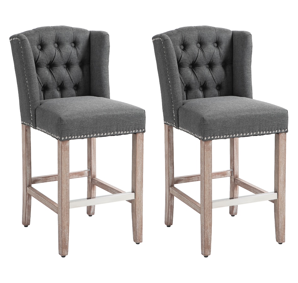 Image 929419_ST01.jpg, Product 929-419 / Price $254.99 - $359.99, HOMCOM Counter Height Bar Stools Set of 2, Upholstered Bar Chairs from HOMCOM on TSC.ca's Home & Garden department