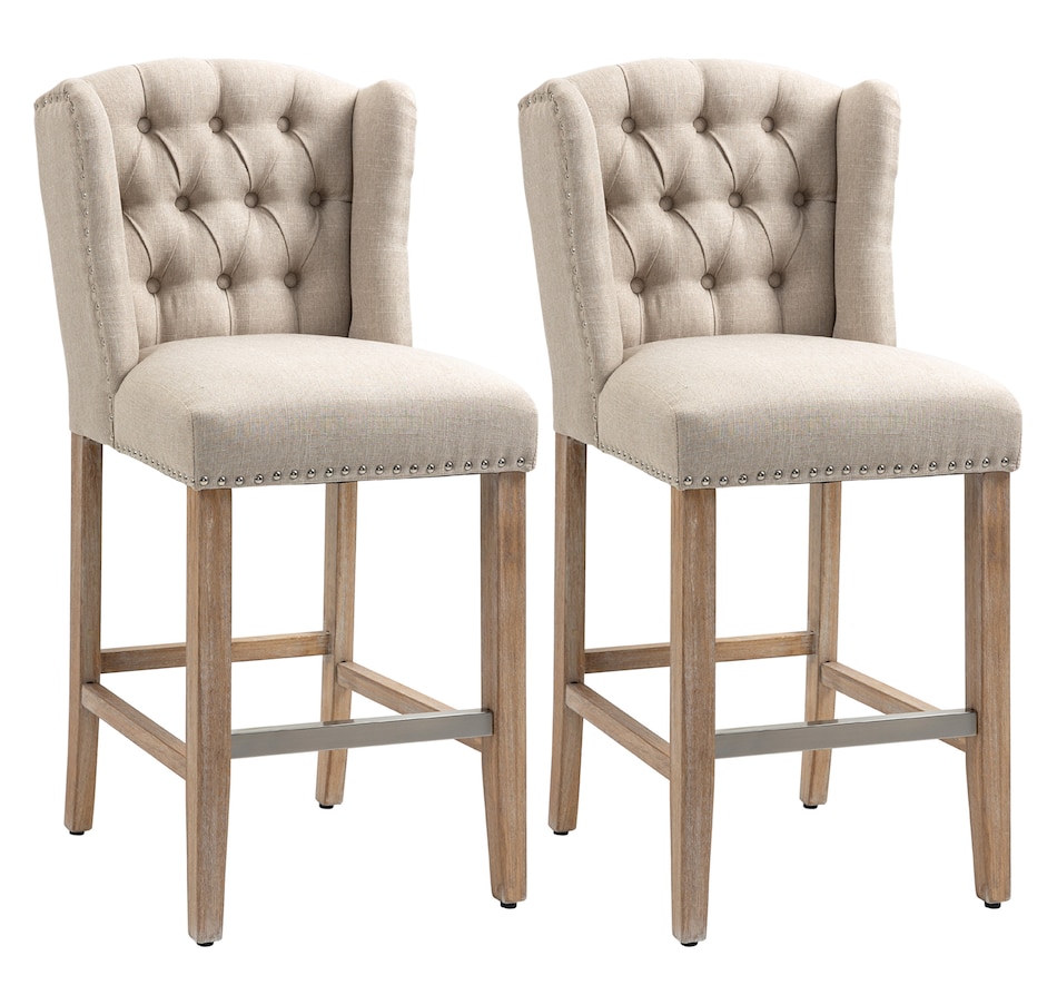 Image 929419_ST02.jpg, Product 929-419 / Price $254.99 - $359.99, HOMCOM Counter Height Bar Stools Set of 2, Upholstered Bar Chairs from HOMCOM on TSC.ca's Home & Garden department