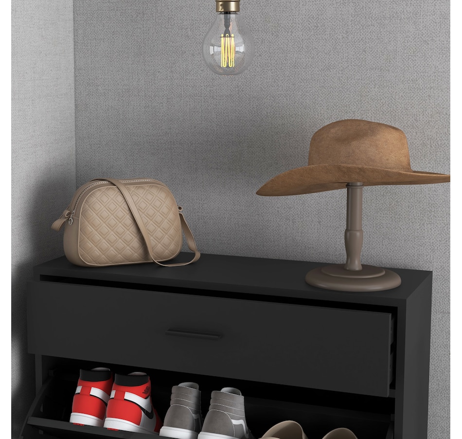 Image 929425_ALTMORE15.jpg, Product 929-425 / Price $139.99 - $159.99, HOMCOM 12 Pair Shoe Storage Cabinet with 2 Flip Doors and Drawer for Hallway from HOMCOM on TSC.ca's Home & Garden department