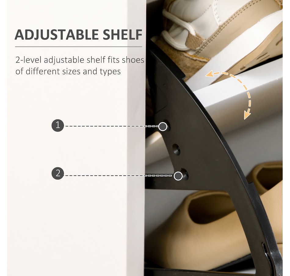 Image 929425_ALTMORE4.jpg, Product 929-425 / Price $139.99 - $159.99, HOMCOM 12 Pair Shoe Storage Cabinet with 2 Flip Doors and Drawer for Hallway from HOMCOM on TSC.ca's Home & Garden department