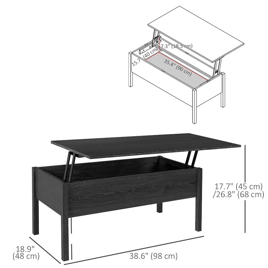 Image 929429_ALTMORE10.jpg, Product 929-429 / Price $114.99 - $124.99, HOMCOM Modern Lift Top Coffee Table Desk With Hidden Storage Compartment from HOMCOM on TSC.ca's Home & Garden department