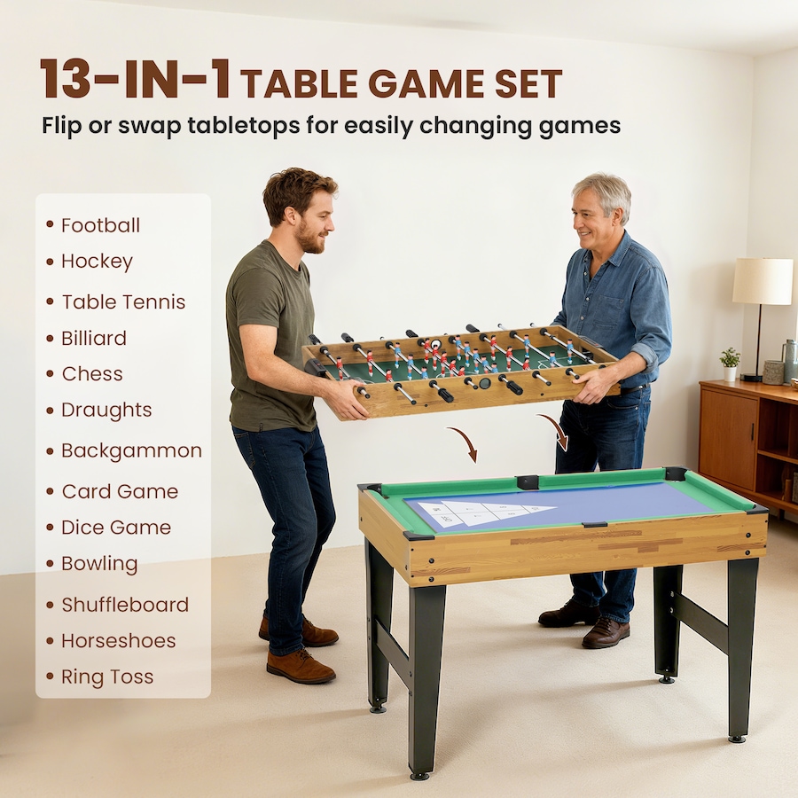 Image 929435_ALTMORE3.jpg, Product 929-435 / Price $199.99, Soozier 13-in-1 Multi Game Table, 48 in Combo Game Table for Adults from Soozier on TSC.ca's Toys & Hobbies department