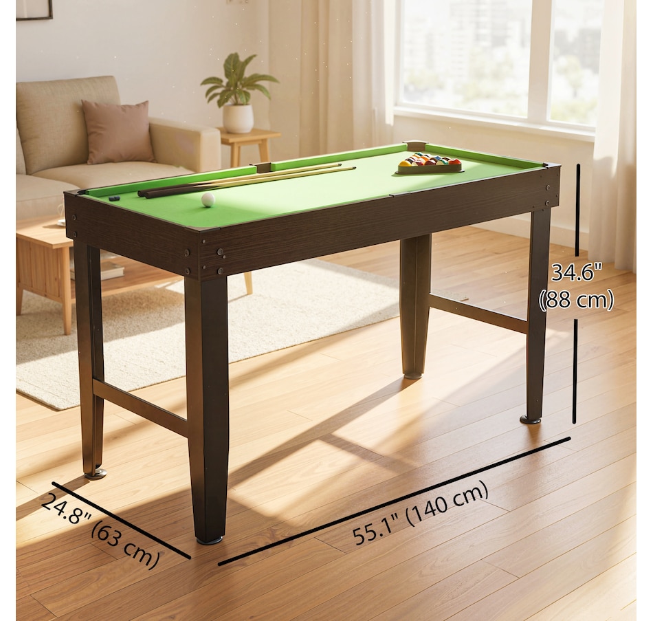 Image 929436_ALTMORE2.jpg, Product 929-436 / Price $139.99, Soozier 55" Mini Pool Table, Billiard Table Set for Kids and Adults, Green from Soozier on TSC.ca's Toys & Hobbies department