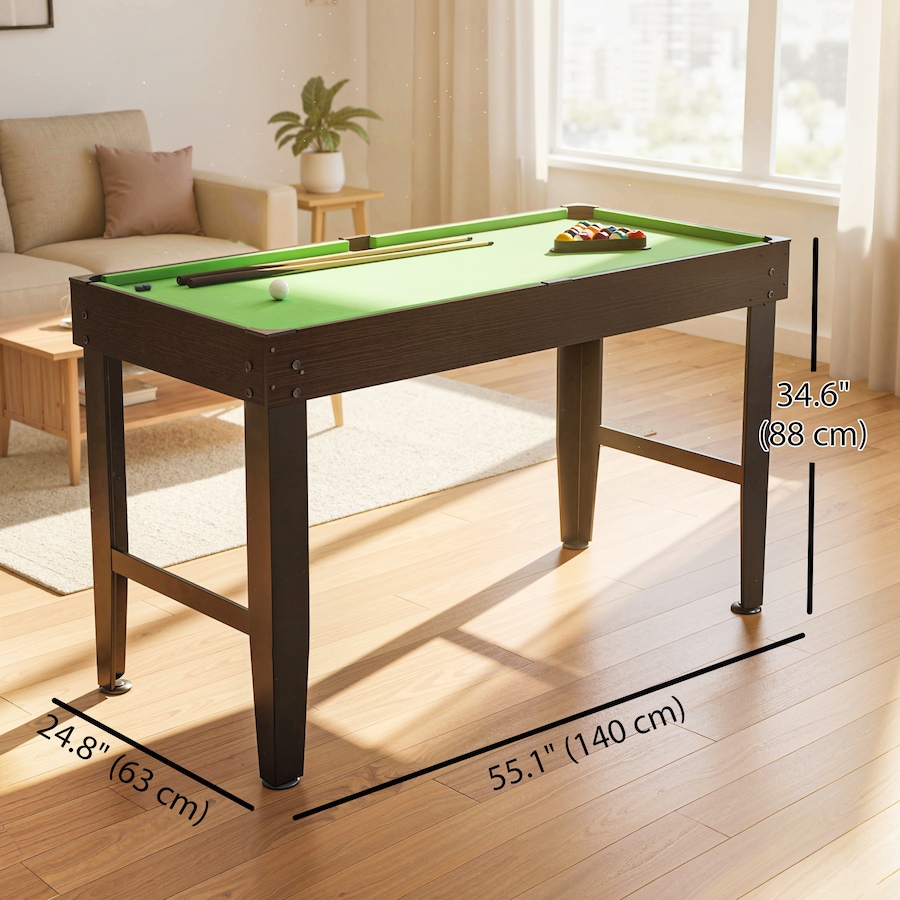Image 929436_ALTMORE2.jpg, Product 929-436 / Price $139.99, Soozier 55" Mini Pool Table, Billiard Table Set for Kids and Adults, Green from Soozier on TSC.ca's Toys & Hobbies department