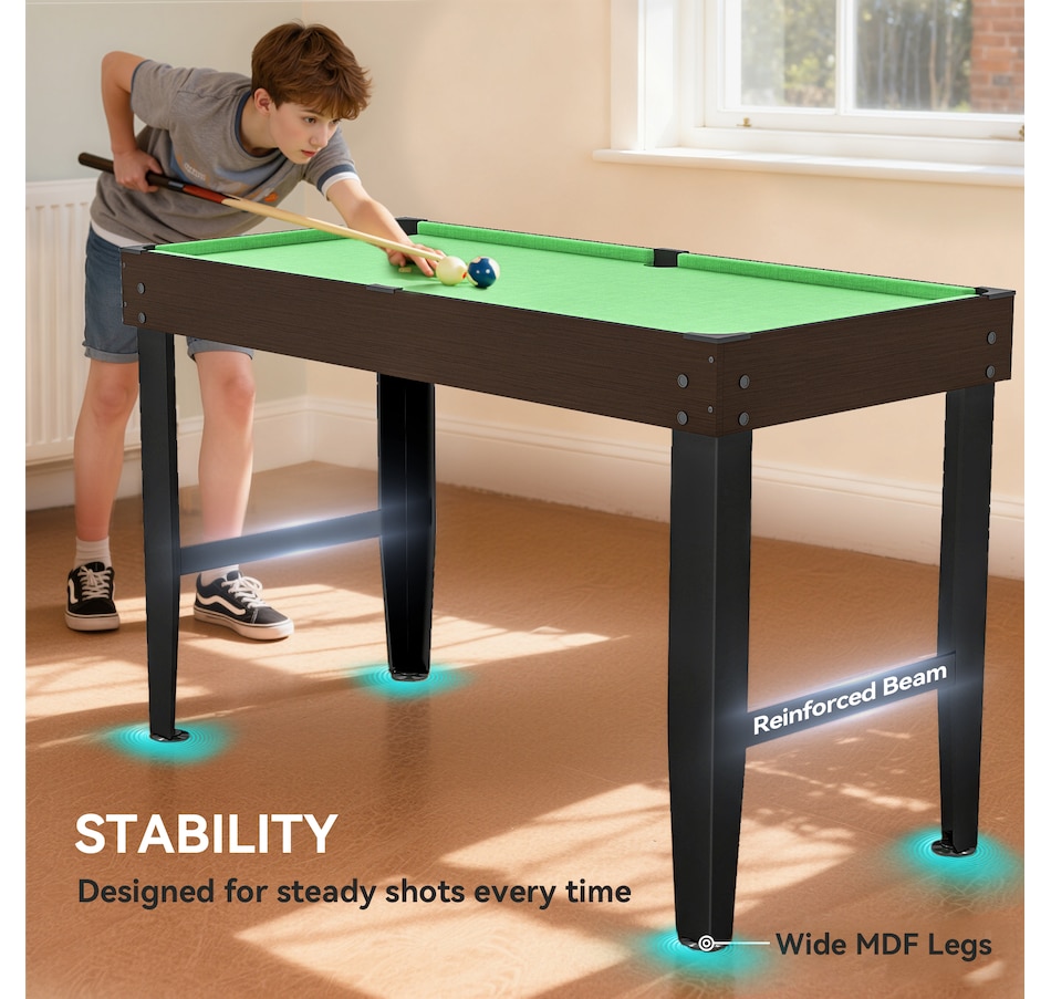 Image 929436_ALTMORE4.jpg, Product 929-436 / Price $139.99, Soozier 55" Mini Pool Table, Billiard Table Set for Kids and Adults, Green from Soozier on TSC.ca's Toys & Hobbies department