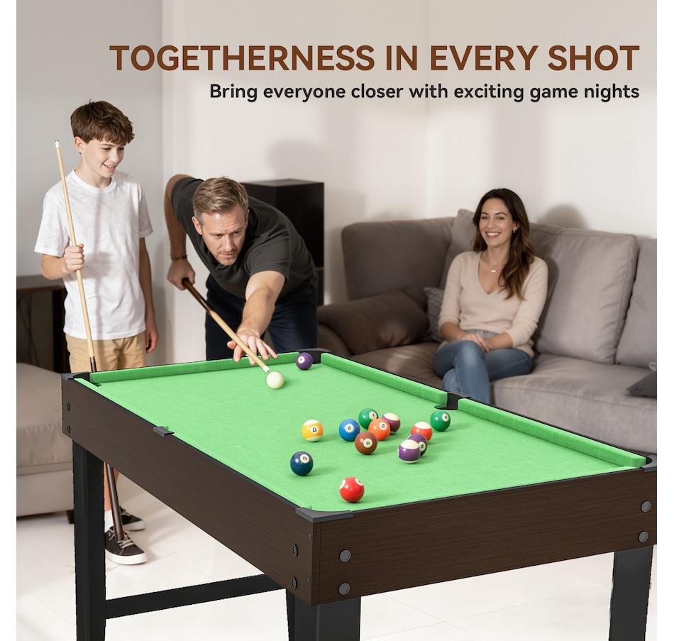 Image 929436_ALTMORE5.jpg, Product 929-436 / Price $139.99, Soozier 55" Mini Pool Table, Billiard Table Set for Kids and Adults, Green from Soozier on TSC.ca's Toys & Hobbies department