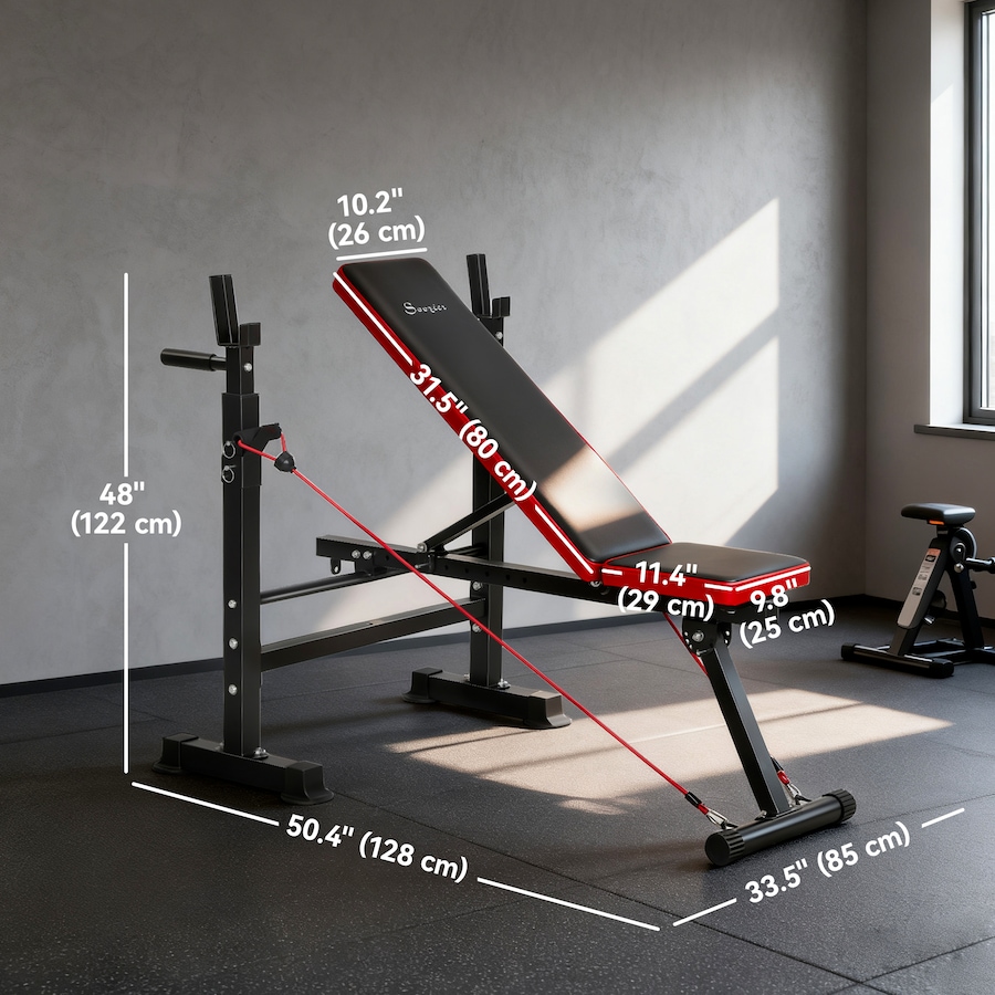Image 929439_ALTMORE2.jpg, Product 929-439 / Price $136.99, Soozier Adjustable Weight Bench with Squat Rack, Incline Flat Bench Press from Soozier on TSC.ca's Health & Fitness department