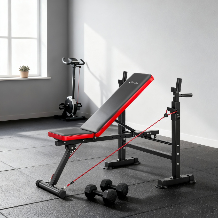 Image 929439_ALTMORE8.jpg, Product 929-439 / Price $136.99, Soozier Adjustable Weight Bench with Squat Rack, Incline Flat Bench Press from Soozier on TSC.ca's Health & Fitness department