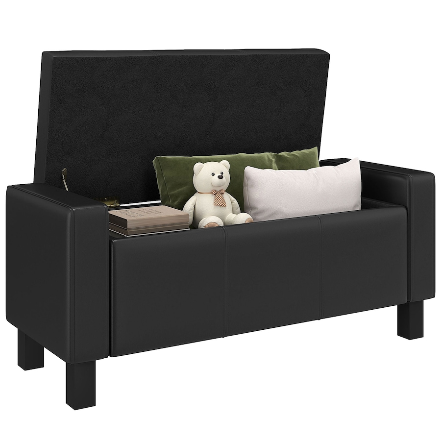 Image 929458.jpg, Product 929-458 / Price $164.99, 42” Deluxe Faux Leather Padded Storage Ottoman Bench Foot Stool Seat Chair from HOMCOM on TSC.ca's Home & Garden department
