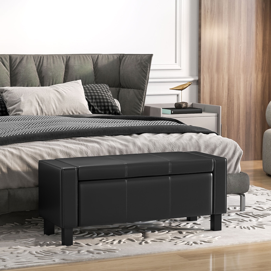 Image 929458_ALTMORE1.jpg, Product 929-458 / Price $164.99, 42” Deluxe Faux Leather Padded Storage Ottoman Bench Foot Stool Seat Chair from HOMCOM on TSC.ca's Home & Garden department